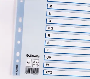 Esselte Mylar kartonová abeceda A4 smíšené barvy 160g 20k A-Z (100166)