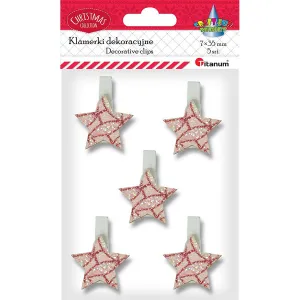 Titanum Craft-Fun Series dřevěné ozdoby XMAS hvězdy spony (18BR-33)