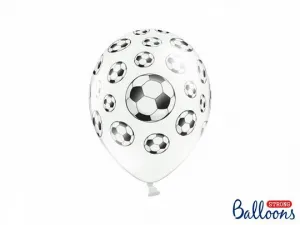 Partydeco gumový balónek 30cm, Fotbalové míče bílé a černé 300mm (SB14P-116-008-6)