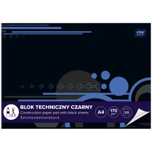 Interdruk technický blok A4 černý 170g 10k (ABLTA4C)