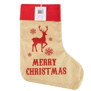 Vánoční ponožka z juty Arpex 45 cm (SM3868)