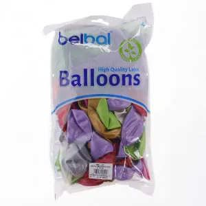 Partydeco metalizovaný gumový balón 100 ks mix 12 palců (12m-000)