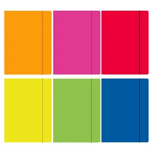 Kartonová složka na gumu Rexus FLUO ERASER BIN A4 barva: mix (605203)