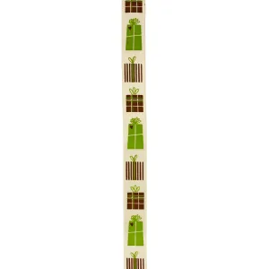 Stuha Titanum Craft-Fun Series Xmas gifts print ecru 15mm 3m (363074)