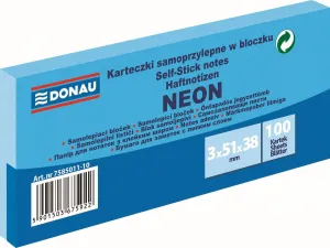 Donau Neonově modrý samolepicí blok 300k 51 mm x 38 mm (7585011-10)
