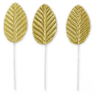 Látkový ornament řady Titanum Craft-Fun Zlatý list na drátku (SY-008)
