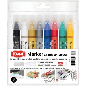 Specializovaný akrylový stříbrný popisovač Tom, stříbrný 2,5mm kulatý hrot (TO-402)