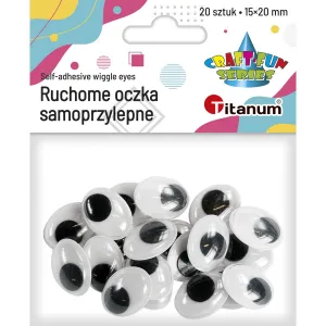 Samolepicí oči Titanum Craft-Fun Series oválné pohyblivé 15x20mm