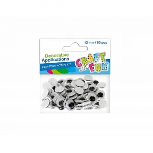 Craft with Fun samolepicí oči 12mm 80 ks (383654)