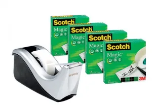 Kancelářská páska Scotch Magic sada rolí + podavač 19 mm 33 m (3M-70005258358)