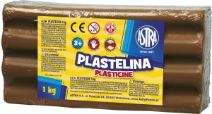 Plastelína Astra 1 barva hnědá 1000g
