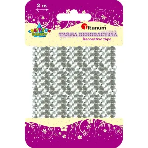 Titanum Craft-Fun Series ozdobná stuha s flitry stříbrná 6mm 2m (363633)