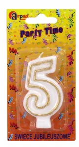 Arpex Narozeninová svíčka No Party NUMBERS BÍLÁ (D9906-4)