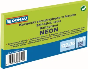 Samolepicí blok Donau neonově zelený 100k 127mm x 76mm (7588011-06)