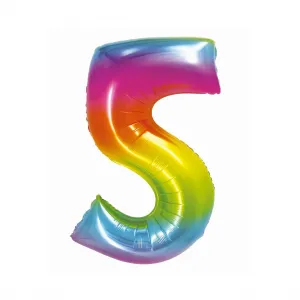Fóliový balónek Godan Smart number 5 rainbow 76cm (CH-STC5)