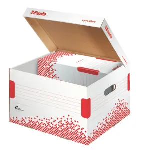 Archivační box Esselte Speedbox - bílý/červený 367 mm x 325 mm x 263 mm (623912)