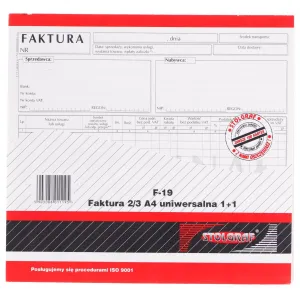 Vlastní tisk faktury Stolgraf 2/3 A4 (1+1) univerzální 2/3 A4 100k. (F19)