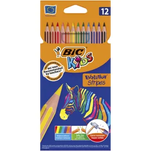 Tužky Bic Evolution Stripes 12 barev (950522)