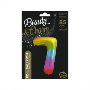 Godan číslo 7 duhový fóliový balón 85cm 40cal (HS-C34T7)