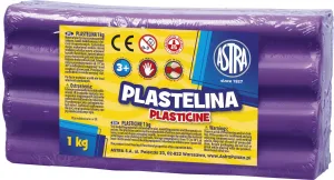 Plastelína Astra 1 barva fialová 1000g