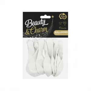 Godan Beauty&Charm pastelově bílý 10ks gumových balónků 300mm 12cal (CB-1PBI)