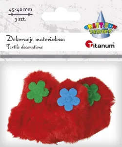 Látkové ozdoby z řady Titanum Craft-Fun - chlupatá srdce (MTCR-BY298)
