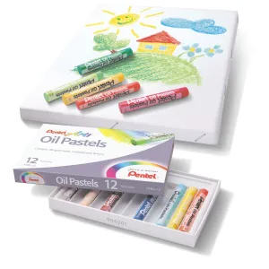 Olejové pastely Pentel 12 barev.
