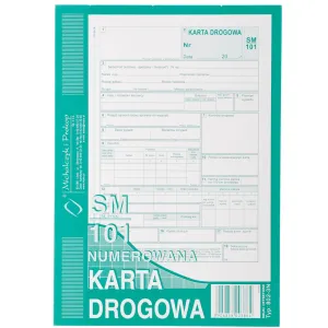 Ofsetový tisk Michalczyk i Prokop Karta drogowa sam. osob. Číslováno A5 80k. (802-3-N)