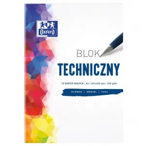 Oxford technický blok Oxford A3 bílý 250g 10k (400093232)