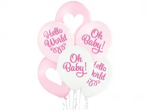 Godan Oh baby girl růžový gumový balónek 300mm 12cal (BRN 5000587)