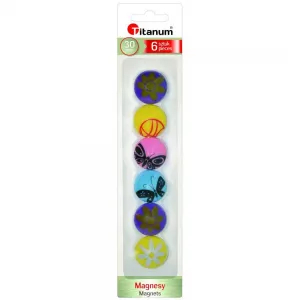 Titanové magnety 6 ks Ø30 mm mix barev a vzorů