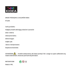 Kidea KIDART pastelky 12 barev (KT12KA)