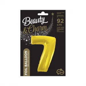 Fóliový balónek číslo 7 zlatý 85 cm