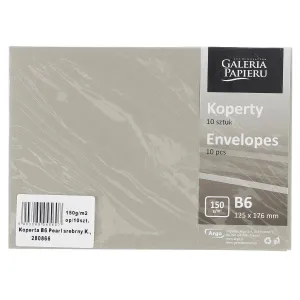 Perleťově stříbrná obálka k 150 B6 - stříbrná 125 mm x 176 mm (280866)