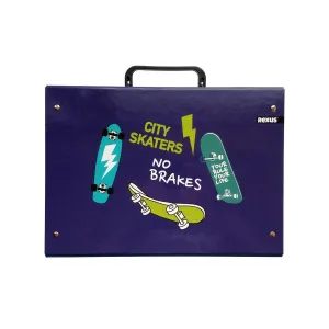 Kartonový zaklapávací pořadač Rexus s rukojetí chlapec A4 barva: tmavě modrá 320 mm x 230 mm