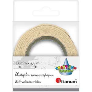 Titanum Craft-Fun Series samolepicí bavlněná krajková stuha krémová 15mm 1,8m (D12-2)