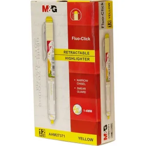 Automatický zvýrazňovač M&G Fluo-Click, žlutý 1,0-4,0 mm (AHM27371)
