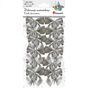 Titanum Craft-Fun Series látkové ozdoby stříbrné mašle (19YH30-1)