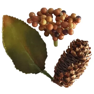 Titanum Craft-Fun Series Dekorativní sada Berry Bunch s listem a šiškou (20609)