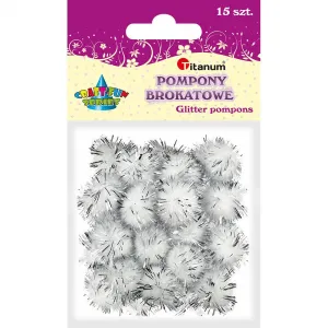 Titanum Craft-Fun Series třpytivé bambulky bílé 15 ks (338524)