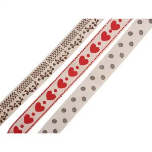 Titanum Craft-Fun Series stuha hrášek, srdce, mašle mix 15mm 1m (DD23-1)