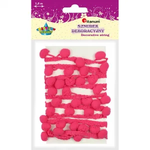 Šňůra řady Titanum Craft-Fun s bambulkami 1,5 m (PJ469)