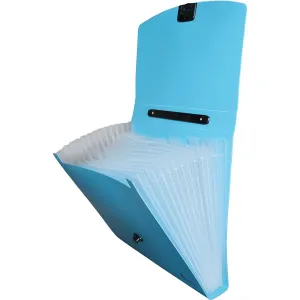 Pořadač PP Titanum A4 s rukojetí, 13 přihrádek, fluo modrý (TPF12BL)