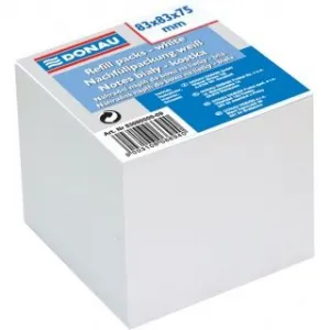 Donau papírová kostka - bílá 83 mm x 83 mm x 75 mm (8309000-09)