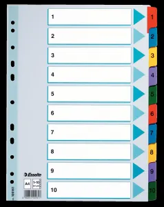 Esselte Mylar kartonový blok s čísly A4 mix barev 160g 10k 1-10 (100161)