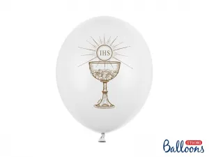 Partydeco Silné Ihs přijímání gumové balónky 50 ks bílé 300mm (SB14P-111-008)