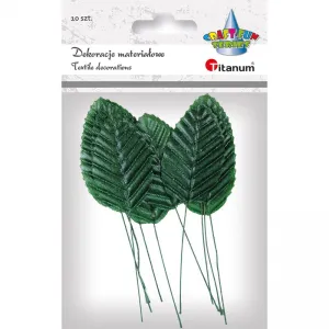 Látkový ornament z řady Titanum Craft-Fun Listy na drátku zelený (SY-002)