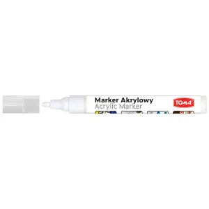 Specializovaný akrylový popisovač Tom's, bílý 2,5mm kulatý hrot (TO-402)
