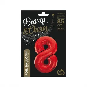 Fóliový balónek Godan číslo 8 červený 85cm (BCHCW8)