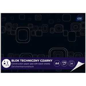 Interdruk technický blok A4 černý 170g 10k (ABLTA4C)
